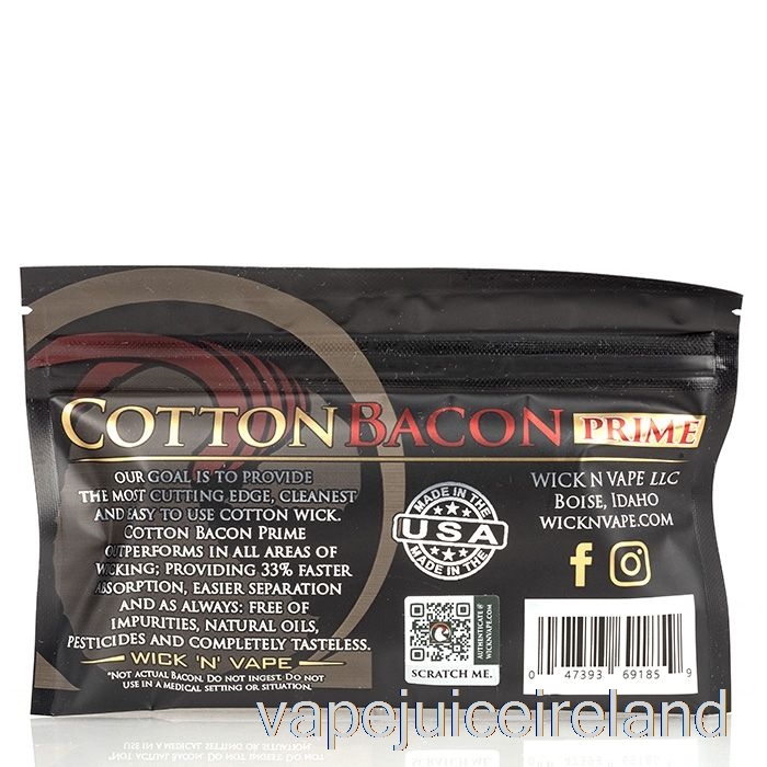 Vape Juice Wick 'n' Vape Organic Cotton Bacon PRIME